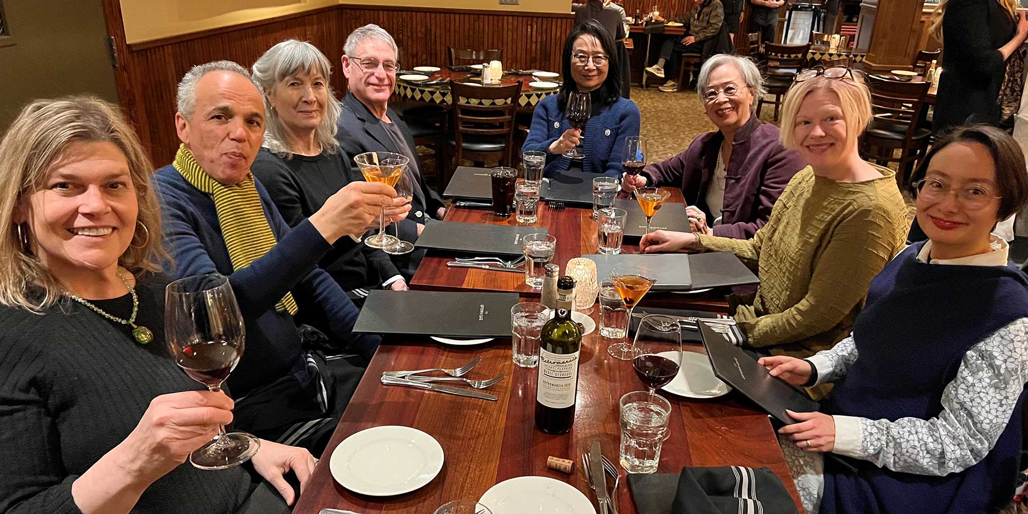 A group of Comp. Lit. and friends having dinner.